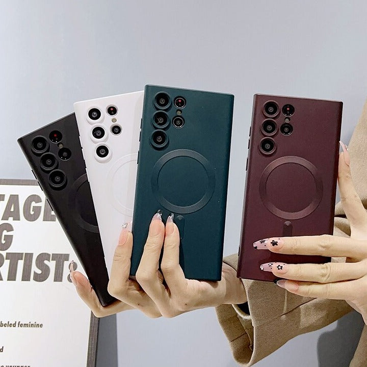 Magnetické bezdrátové pouzdro pro Samsung Galaxy — silikon s měkkým povrchem