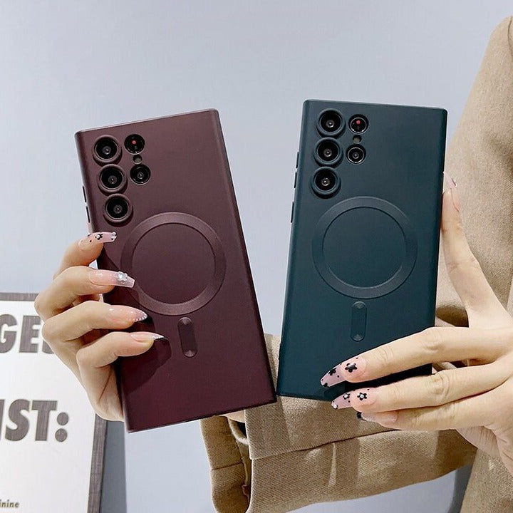 Magnetické bezdrátové pouzdro pro Samsung Galaxy — silikon s měkkým povrchem