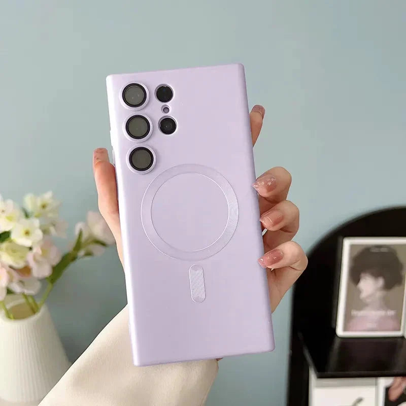 Magnetické bezdrátové pouzdro pro Samsung Galaxy — silikon s měkkým povrchem