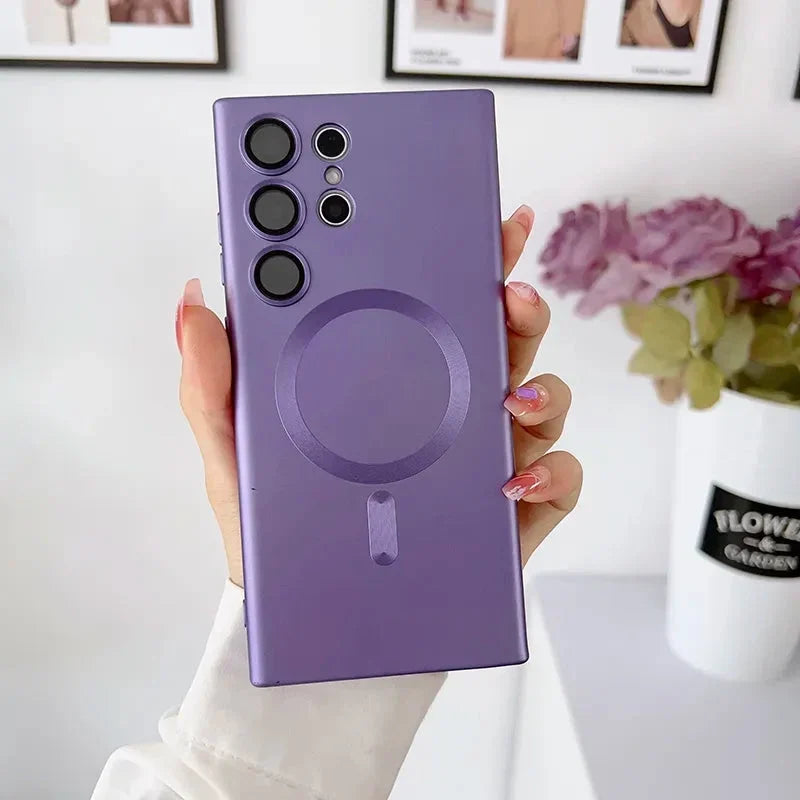 Magnetické bezdrátové pouzdro pro Samsung Galaxy — silikon s měkkým povrchem