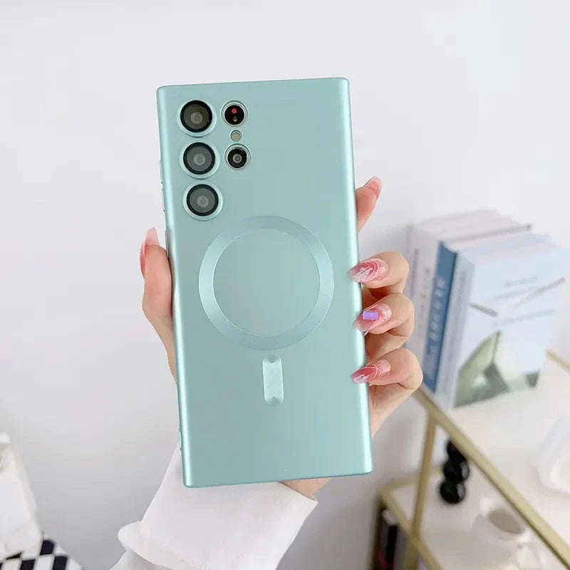 Magnetické bezdrátové pouzdro pro Samsung Galaxy — silikon s měkkým povrchem