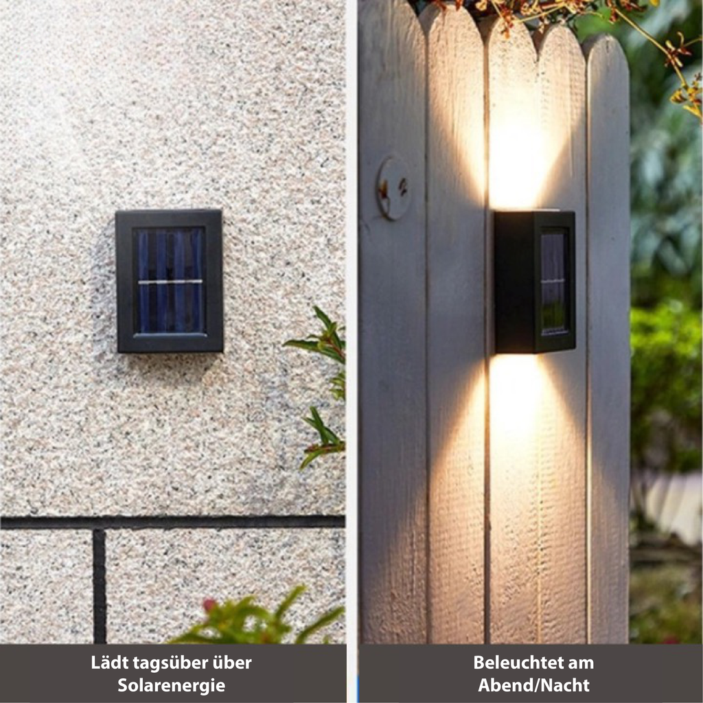 Solar LED Wall Lights, Waterproof Outdoor Lighting with Automatic On/Off - Euroselle