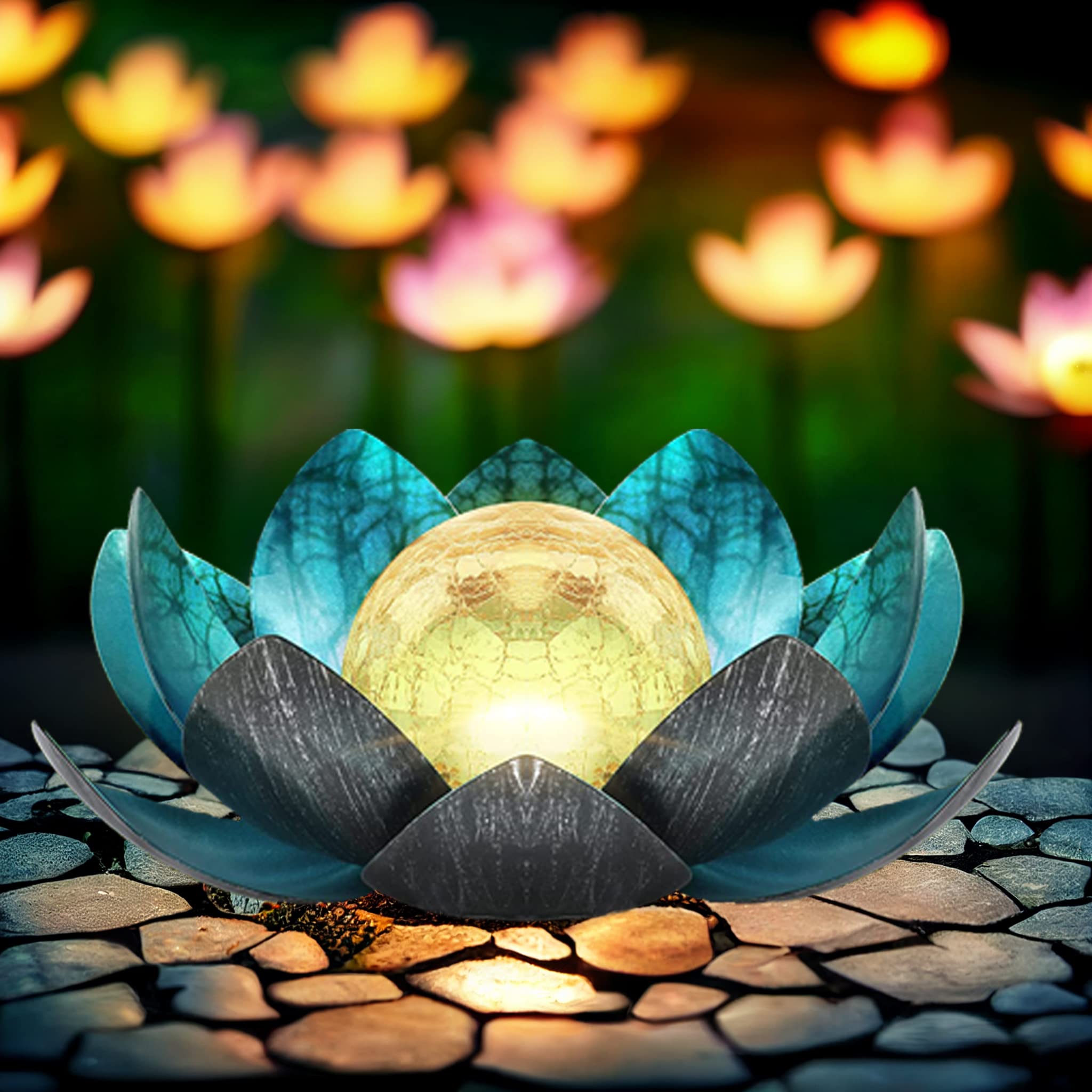 Solar Lotus Lamp for Elegant Outdoor Ambience - Euroselle