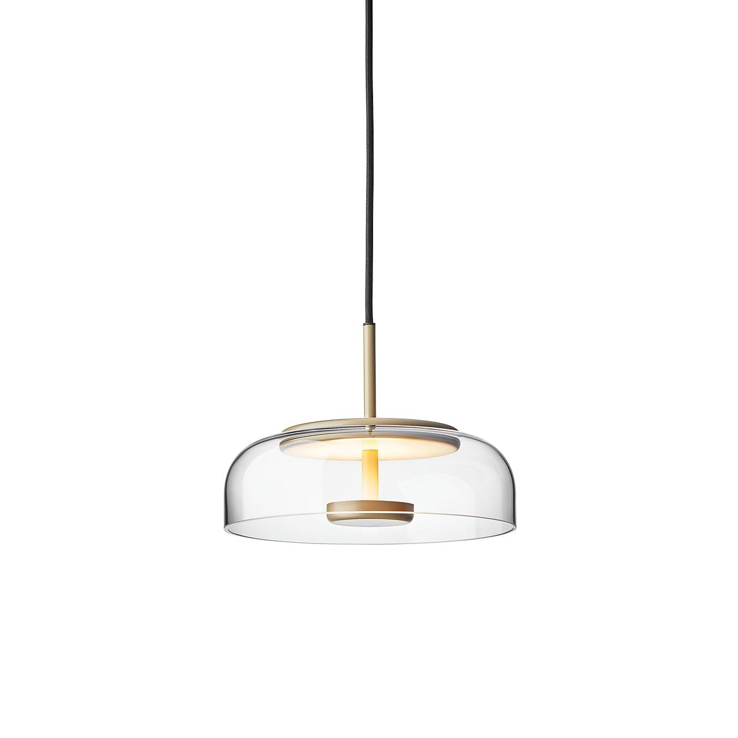 Aureline Brass Glass Solar LED Pendant Light Interior