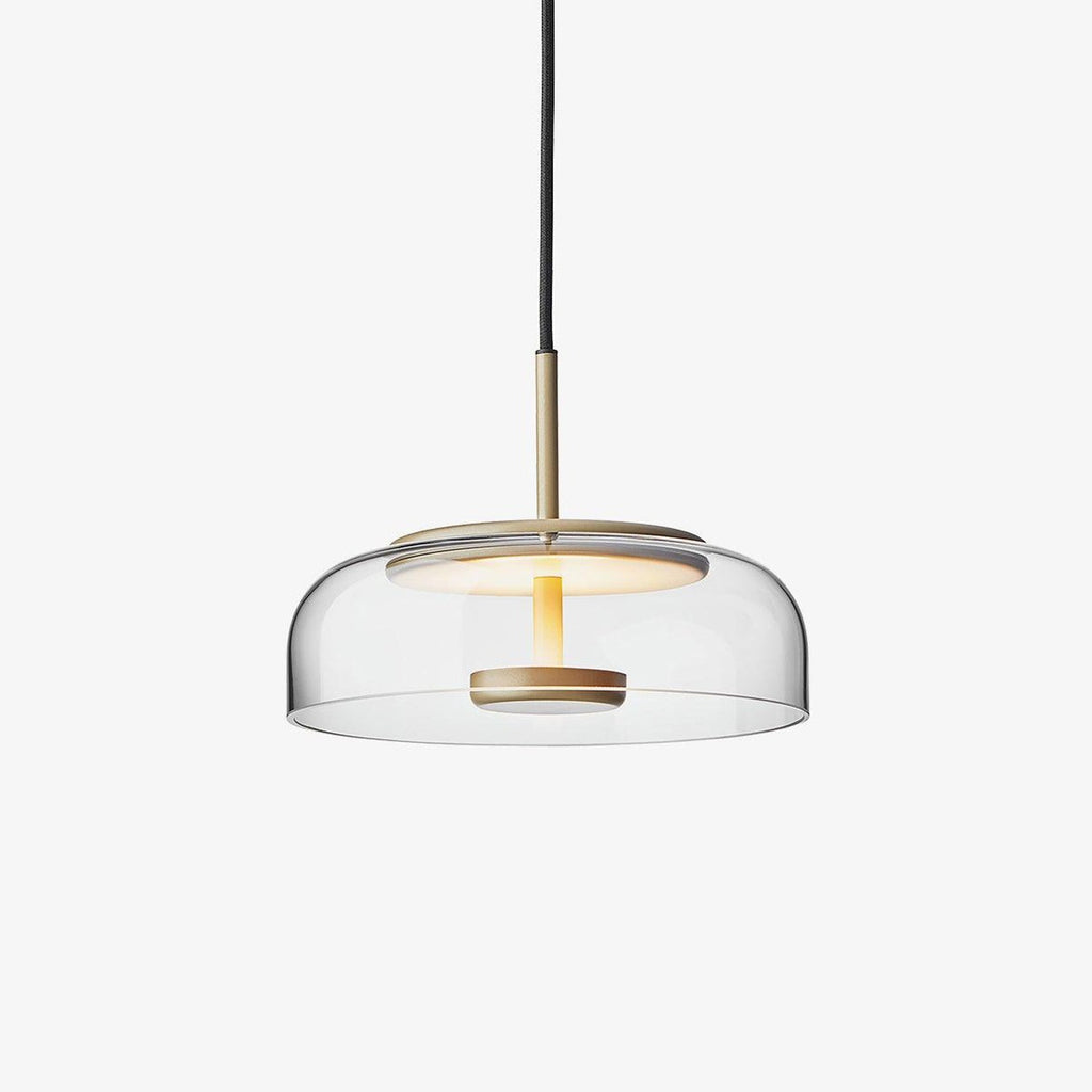 Aureline Brass Glass Solar LED Pendant Light Interior