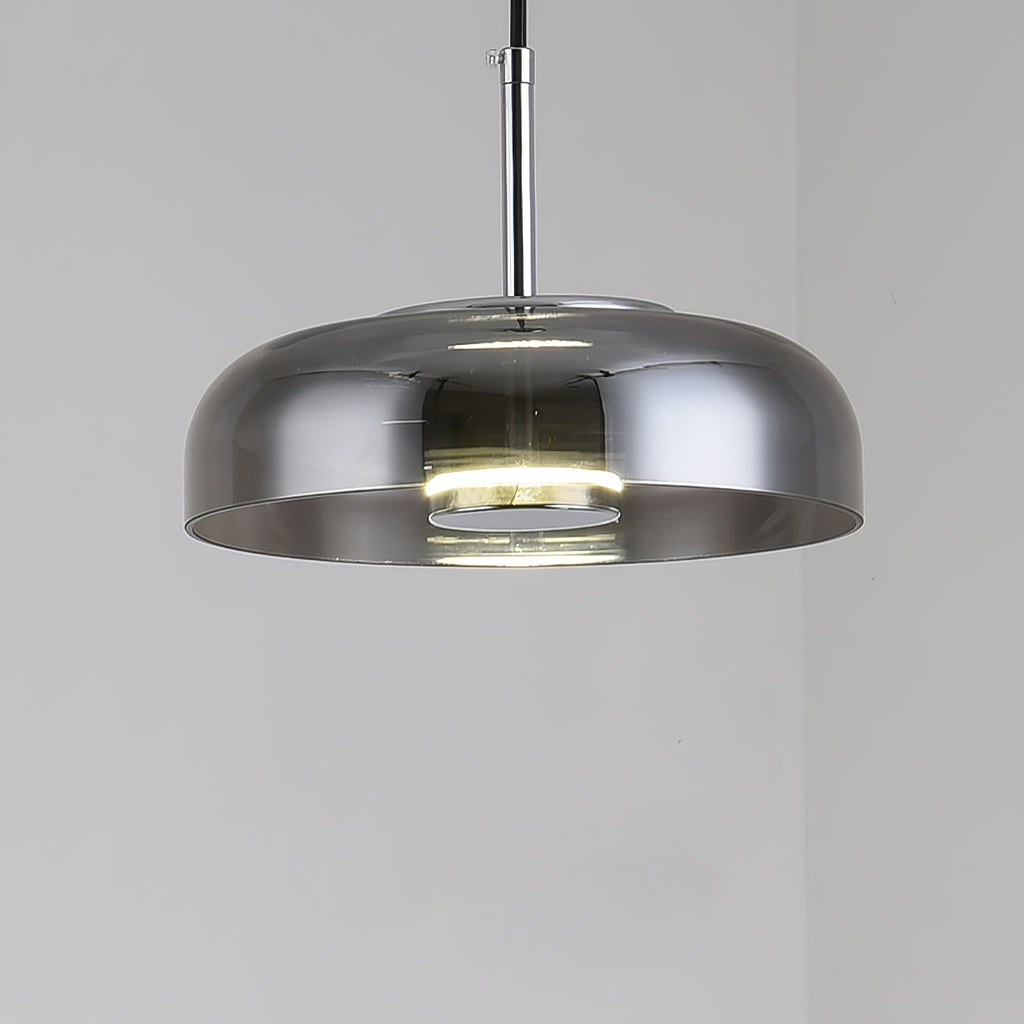 Aureline Brass Glass Solar LED Pendant Light Interior