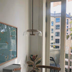 Aureline Brass Glass Solar LED Pendant Light Interior
