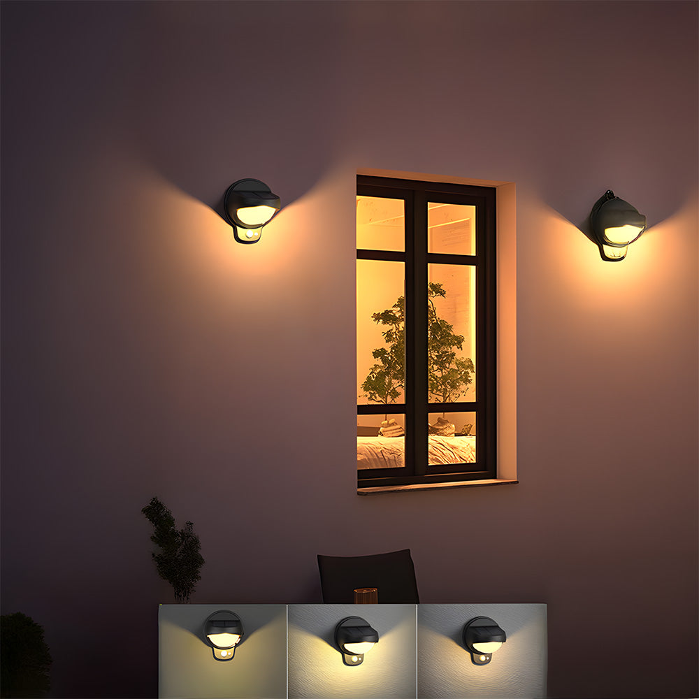 Outdoor Wall Lamp Solar Powered Motion Sensor IP65 Waterproof | Euroselle