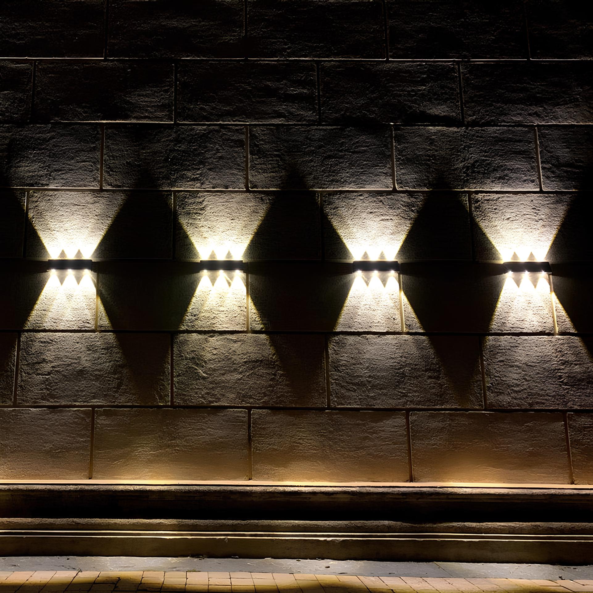 Wandleuchte Solar Außen LED doppelte Richtung IP65 Aluminium | Euroselle
