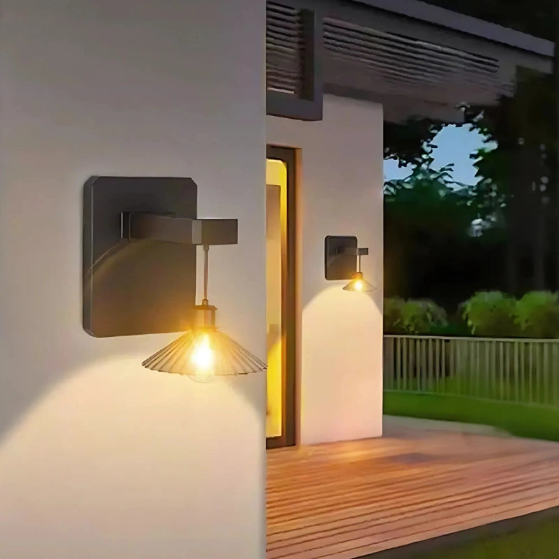 Solar Wall Light Stainless Steel ABS Dusk Sensor Warm White Outdoor | Euroselle