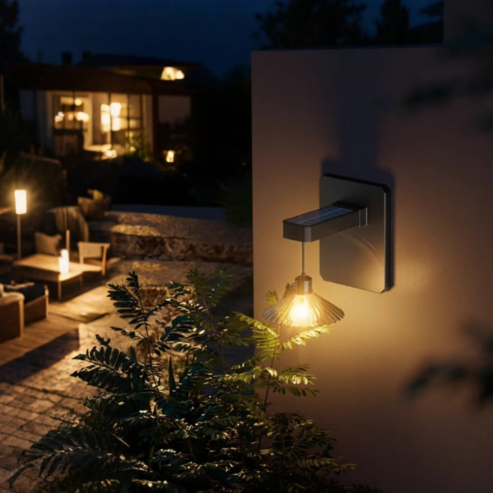 Solar Wall Light Stainless Steel ABS Dusk Sensor Warm White Outdoor | Euroselle