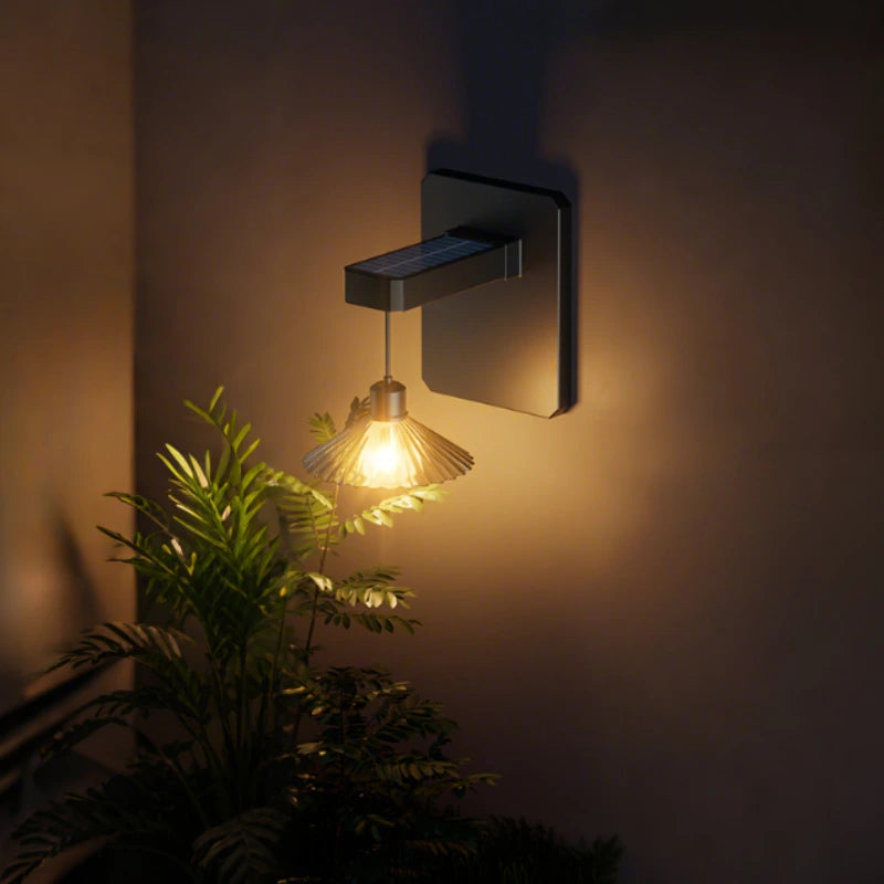 Solar Wall Light Stainless Steel ABS Dusk Sensor Warm White Outdoor | Euroselle