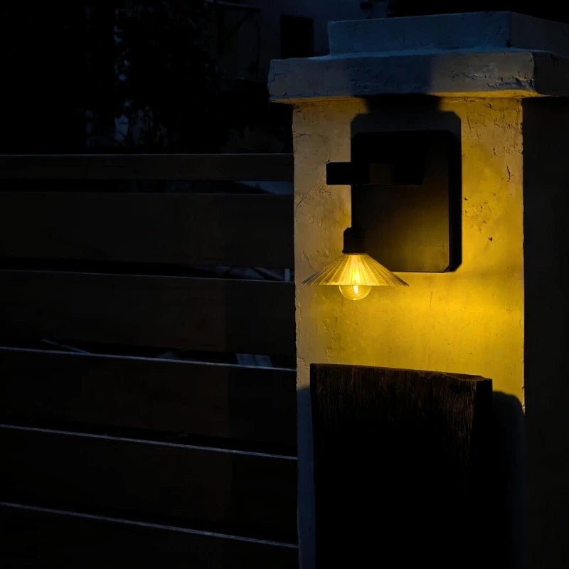 Solar Wall Light Stainless Steel ABS Dusk Sensor Warm White Outdoor | Euroselle