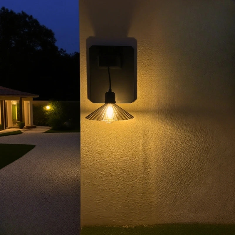 Solar Wall Light Stainless Steel ABS Dusk Sensor Warm White Outdoor | Euroselle