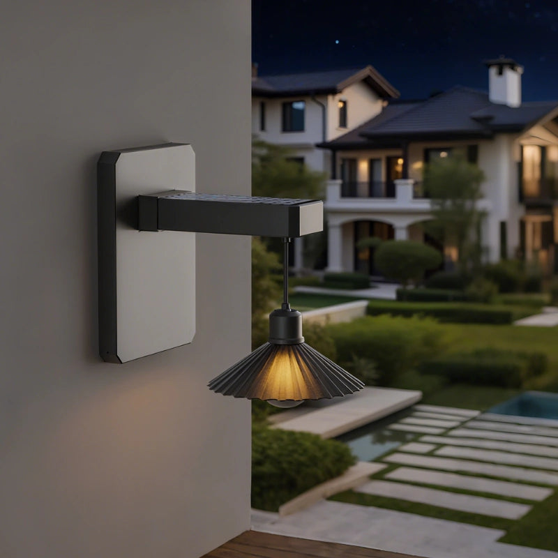 Solar Wall Light Stainless Steel ABS Dusk Sensor Warm White Outdoor | Euroselle