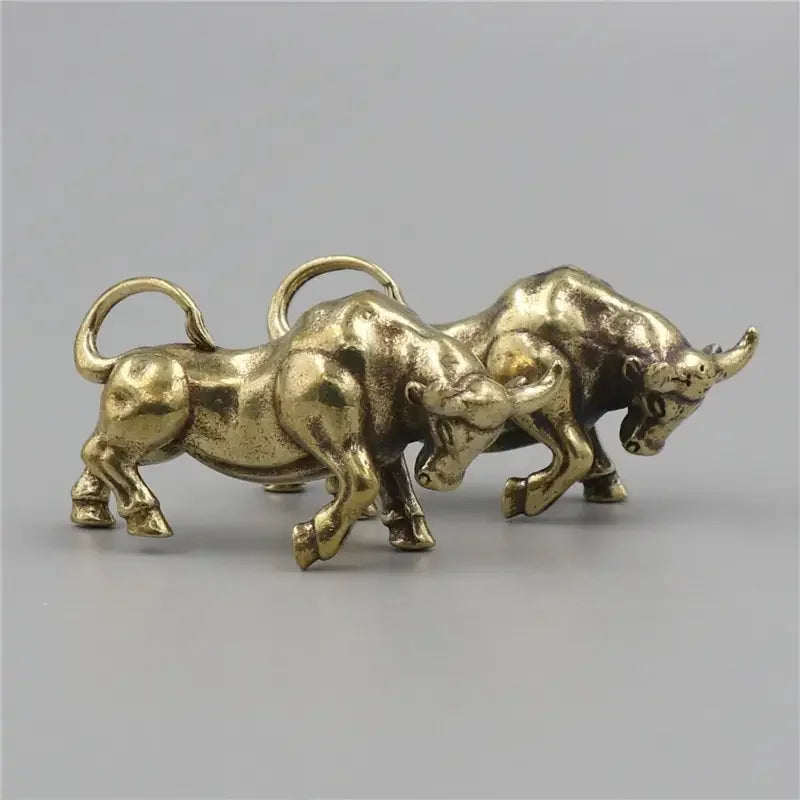 Solid Brass Bull Figurine Handcrafted Symbol of Strength and Prosperity - Euroselle