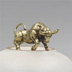 Solid Brass Bull Figurine Handcrafted Symbol of Strength and Prosperity - Euroselle