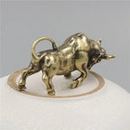 Solid Brass Bull Figurine Handcrafted Symbol of Strength and Prosperity - Euroselle