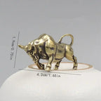 Solid Brass Bull Figurine Handcrafted Symbol of Strength and Prosperity - Euroselle