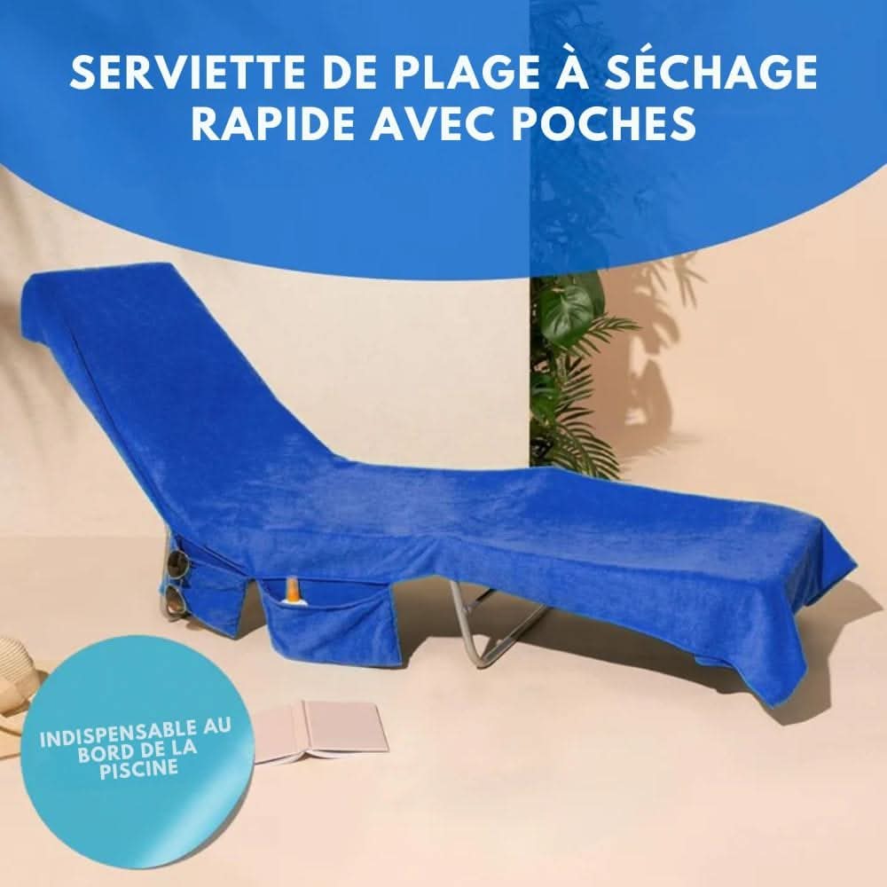 Telo da spiaggia Coastline — Superficie antiscivolo, tasche, lembi elasticizzati