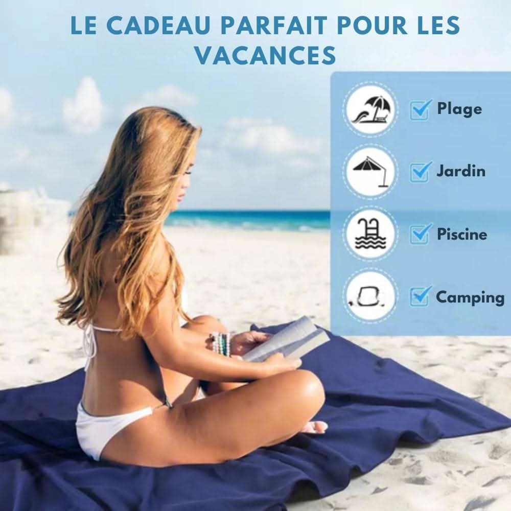 Telo da spiaggia Coastline — Superficie antiscivolo, tasche, lembi elasticizzati