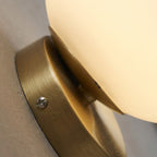 Sphere Bedside Wall Light Glass Shade Gold Metal E27 Single Light Fixture | Euroselle