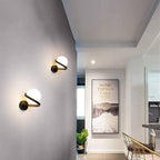 Spiral Glass Wall Lamp, Matte Black Finish, LED Light Source | Euroselle