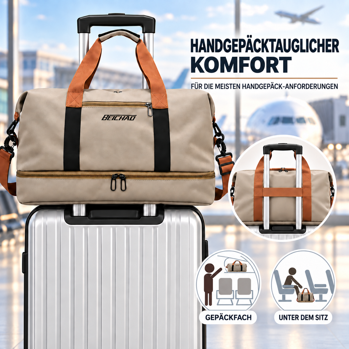 Wochenend-Reisetasche – Schuhfach, Nass-Trocken-Trennung