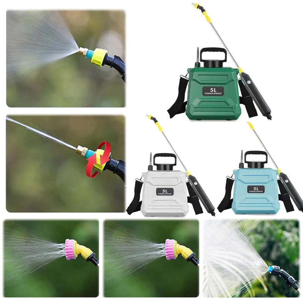 Portable 5L Spray Pump with Adjustable Nozzle & USB Rechargeable - Euroselle