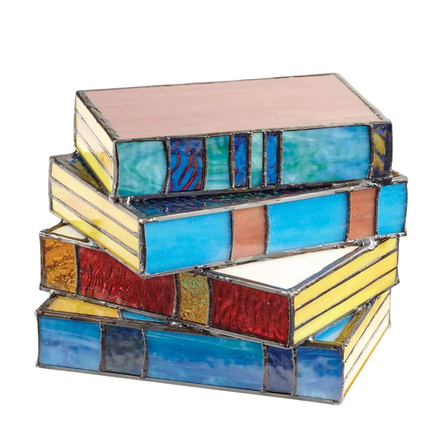 GlassNovel - Stained Glass Book Lamp