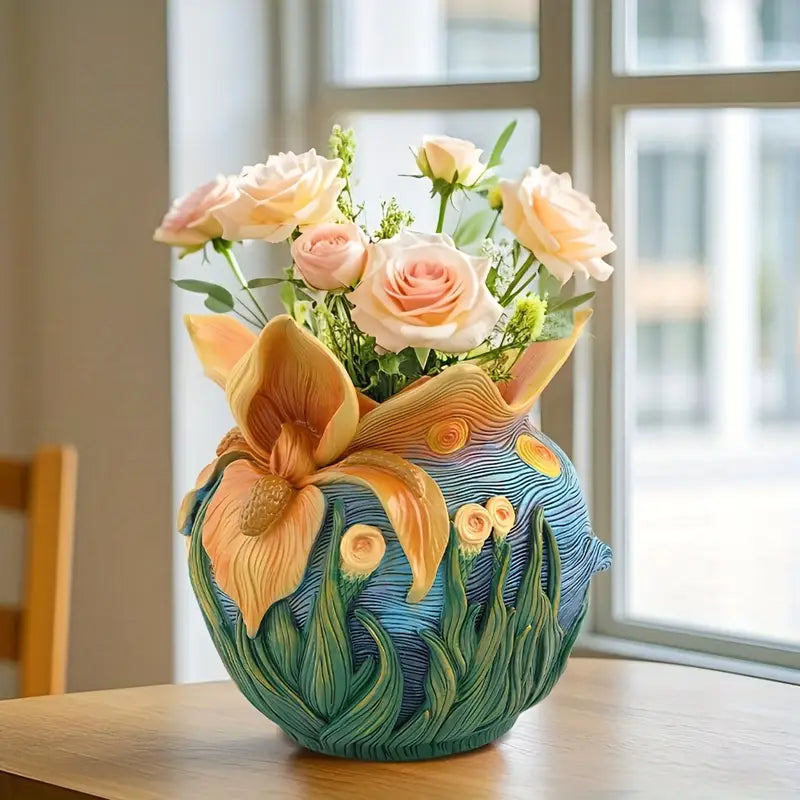 Van Gogh-Inspired Handcrafted Vase for Elegant Home Décor - Euroselle