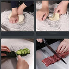 Durable Stainless Steel Food Prep Board with Integrated Edge & Slip-Resistant Feet - Euroselle