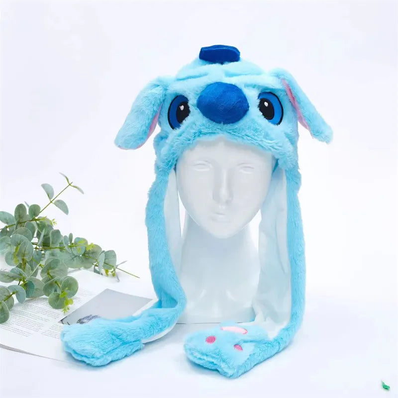 Interactive Plush Hat with Pop-Up Ears and Squeeze Paws