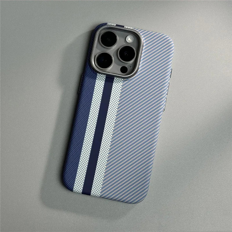 Etui z włókna węglowego o fakturze, amortyzujące wstrząsy, do iPhone’a 12-17