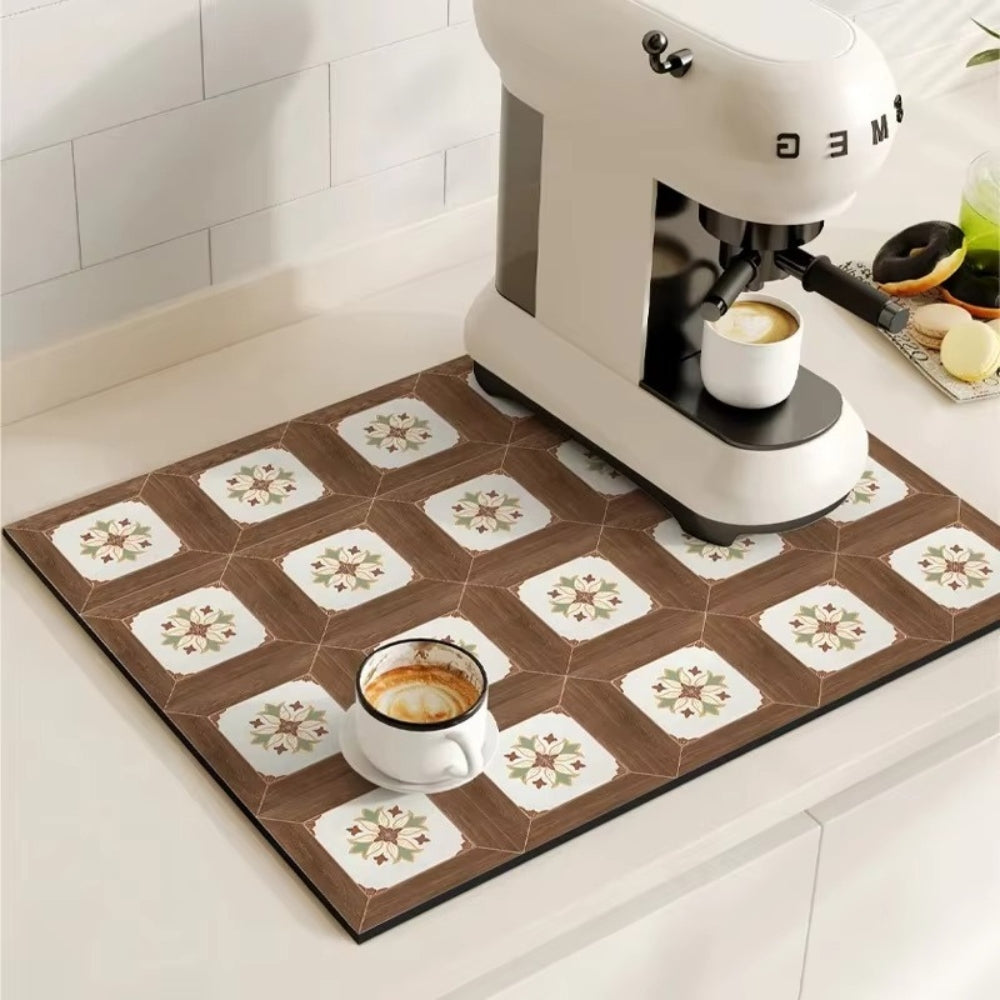 Modern Retro Tile Coffee Mat Quick-Dry for Coffee Lovers - Euroselle