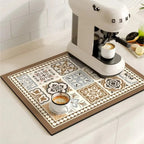 Modern Retro Tile Coffee Mat Quick-Dry for Coffee Lovers - Euroselle