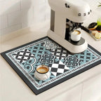 Modern Retro Tile Coffee Mat Quick-Dry for Coffee Lovers - Euroselle