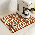 Modern Retro Tile Coffee Mat Quick-Dry for Coffee Lovers - Euroselle