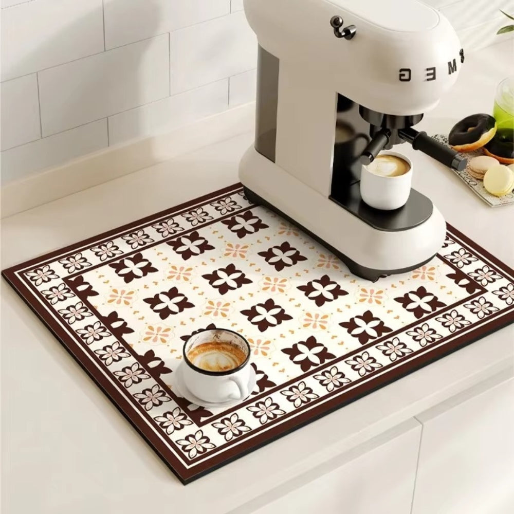 Modern Retro Tile Coffee Mat Quick-Dry for Coffee Lovers - Euroselle