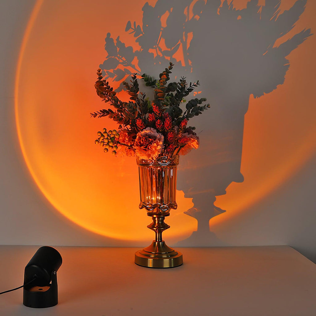 LED Tischlampe Sonnenuntergangsprojektion Aluminium Glas USB betriebenes Innenlicht | Euroselle