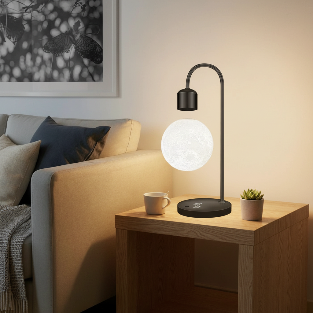 LuminoMoon Moonlit Floating Table Lamp For Bedroom And Study
