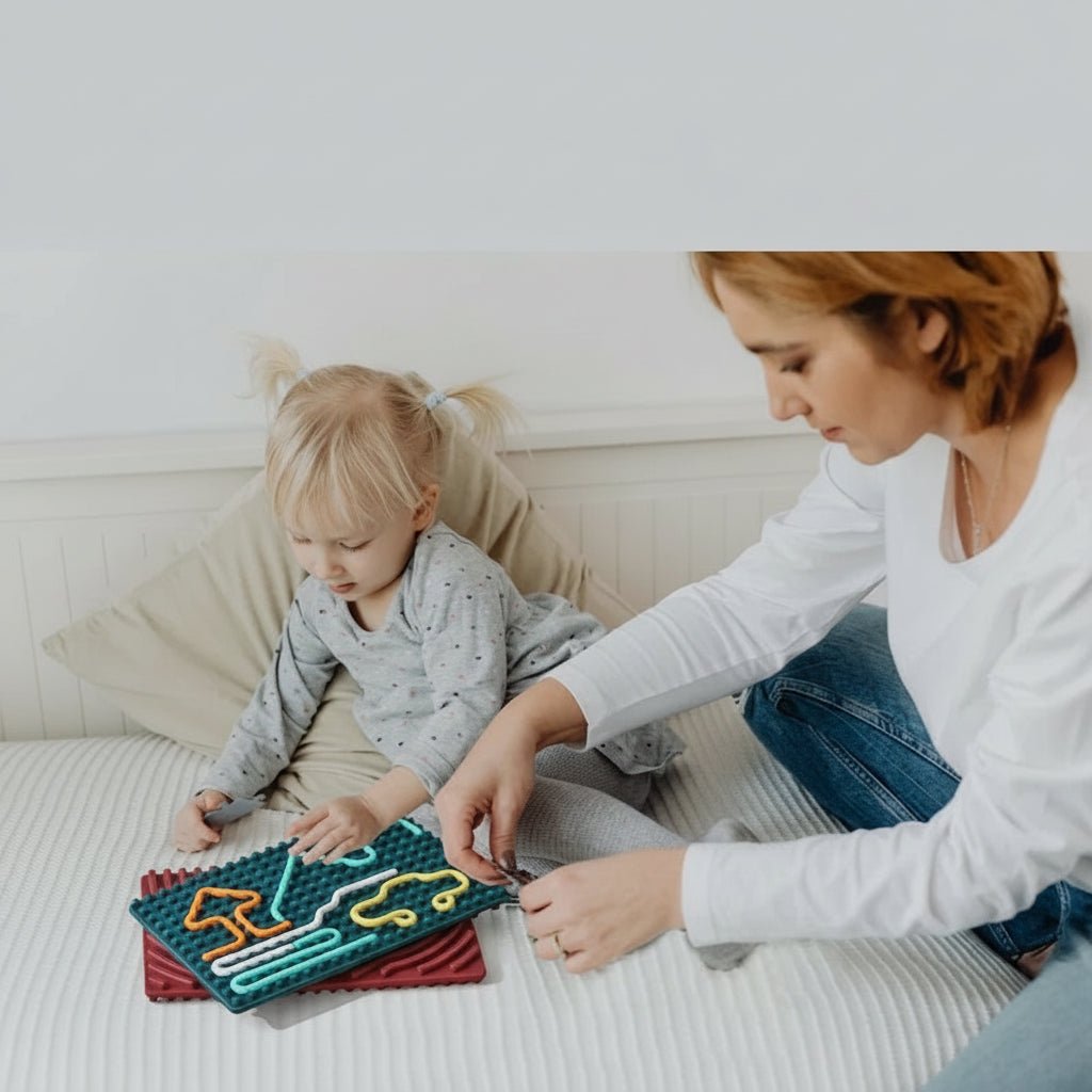 Planche d’apprentissage en silicone TactiNova — Jouet sensoriel tactile doux, sans BPA, pour tout-petits