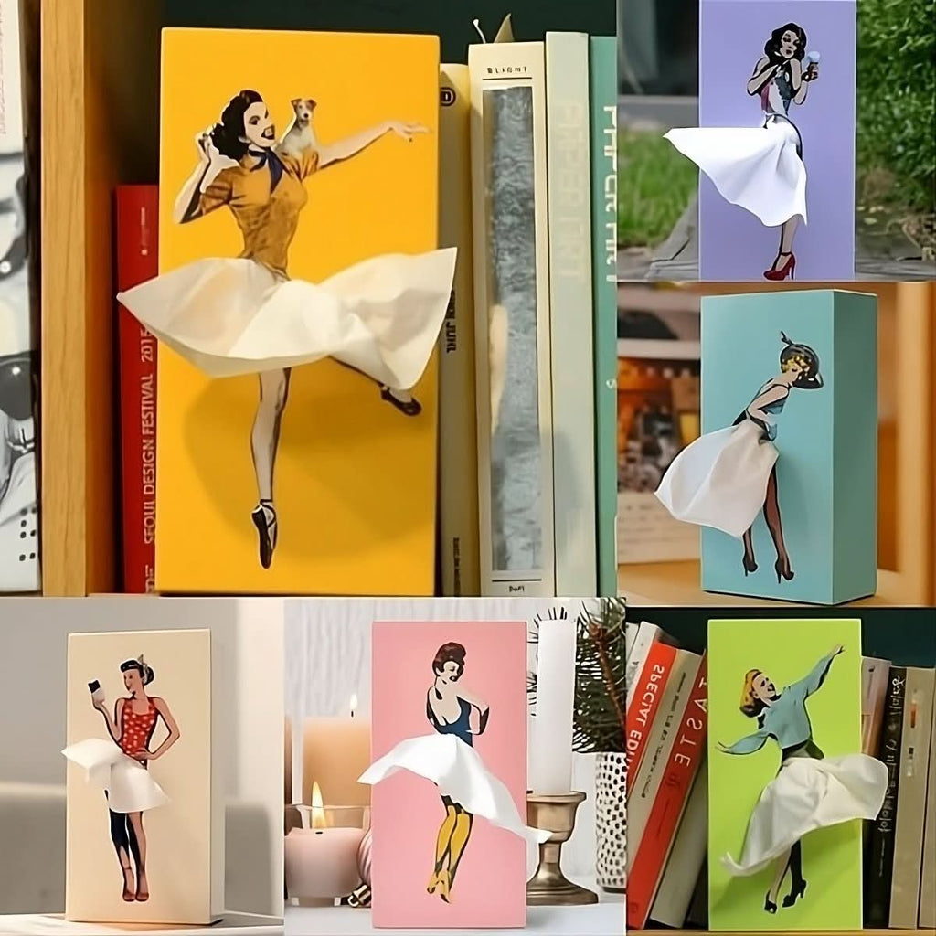 Scatola per fazzoletti a forma di gonna giocosa per decorazione creativa della casa - Euroselle
