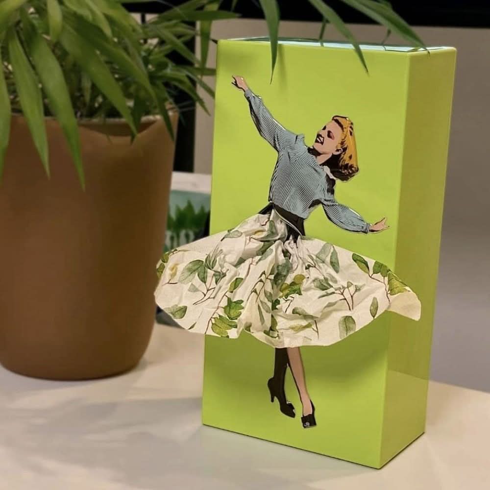 Scatola per fazzoletti a forma di gonna giocosa per decorazione creativa della casa - Euroselle