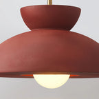 Vintage Terra Cotta Pendant Light - Mid-Century Modern Ceiling Lamp