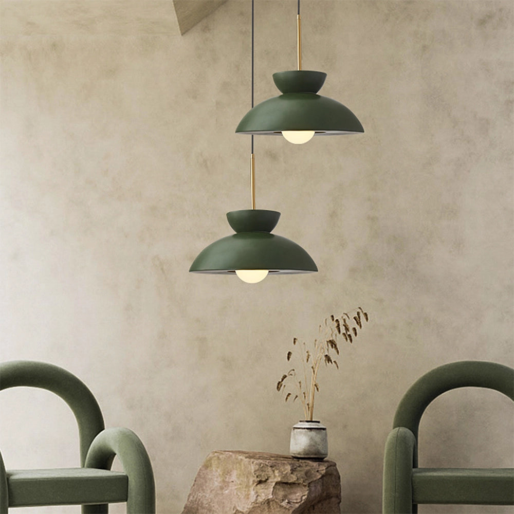 Vintage Terra Cotta Pendant Light - Mid-Century Modern Ceiling Lamp