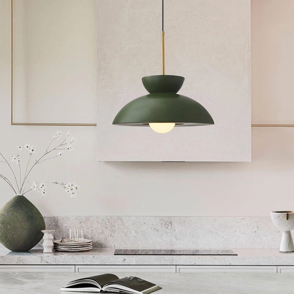 Vintage Terra Cotta Pendant Light - Mid-Century Modern Ceiling Lamp