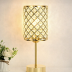 Table Lamp Crystal Gold Base USB Ports Touch Dimming 5.1 x 15.7 | Euroselle