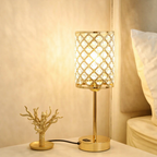 Table Lamp Crystal Gold Base USB Ports Touch Dimming 5.1 x 15.7 | Euroselle