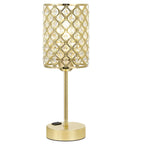 Table Lamp Crystal Gold Base USB Ports Touch Dimming 5.1 x 15.7 | Euroselle